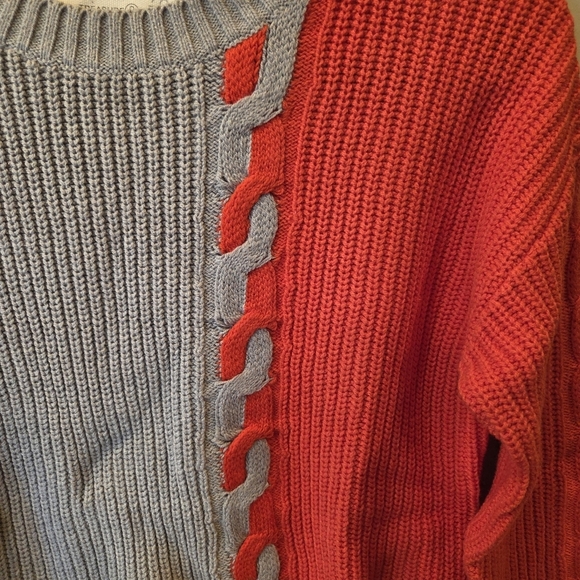 Girls Nordstrom Treasure And Bond Sweater High Low Hem Crew Neck M Color Block - Picture 6 of 15